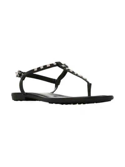 Tod's Studded Flat Sandals In Black