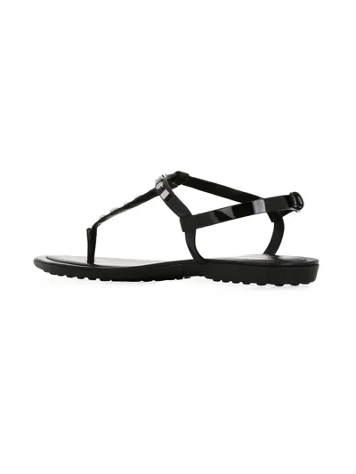 Tod's Studded Flat Sandals In Black