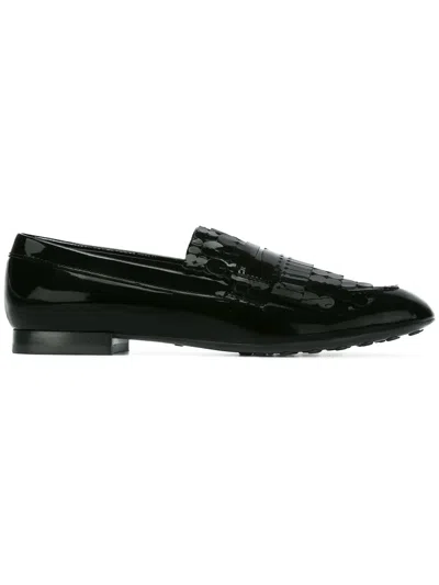 Tod's Tassel Detail Loafers In Black
