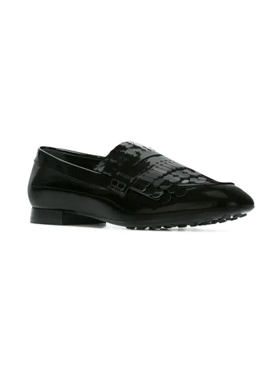 Tod's Tassel Detail Loafers In Black