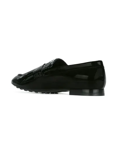 Tod's Tassel Detail Loafers In Black