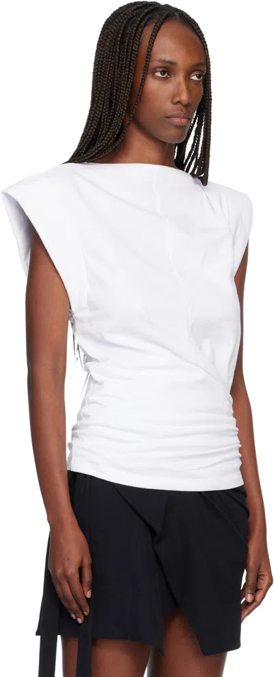 Isabel Marant White Maisan T-shirt In Gray