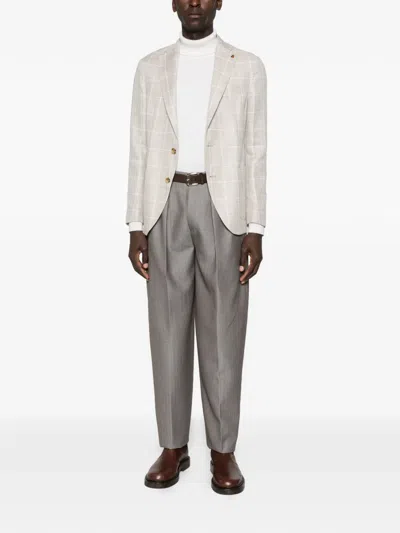 Latorre Check-pattern Single-breasted Blazer In White