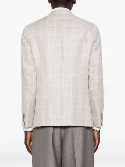 Latorre Check-pattern Single-breasted Blazer In White