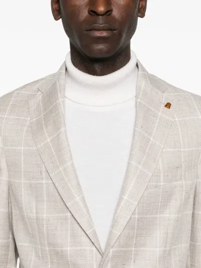 Latorre Check-pattern Single-breasted Blazer In White