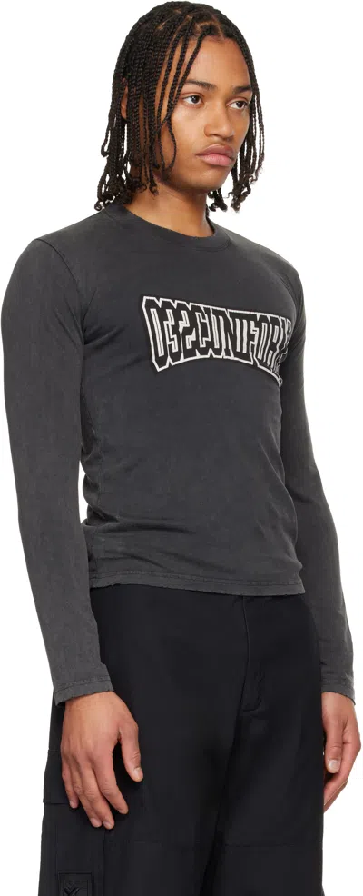 032c Black One Dollar Bill Tight Longsleeve T-shirt In Black