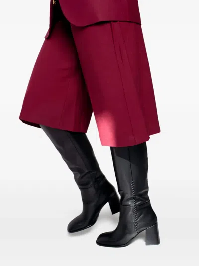 Chuckies Stitched Block-heel Boot In Black