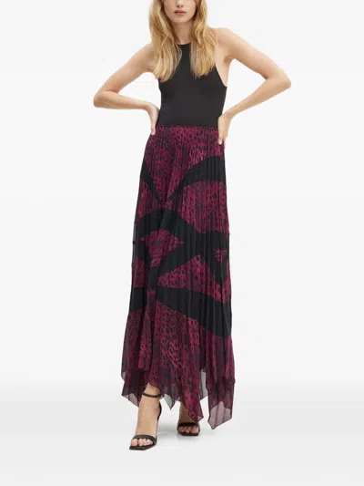 Pinko Pleated Maxi Skirt In Purple