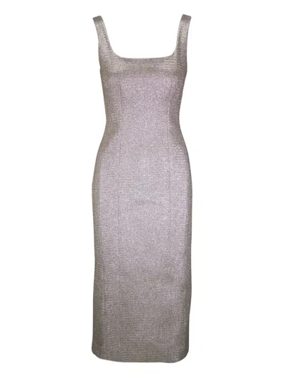 Adam Lippes Square-neck Dress In Metallic