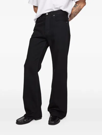 Acne Studios Leather-patch Denim In Black