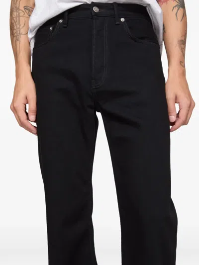 Acne Studios Leather-patch Denim In Black