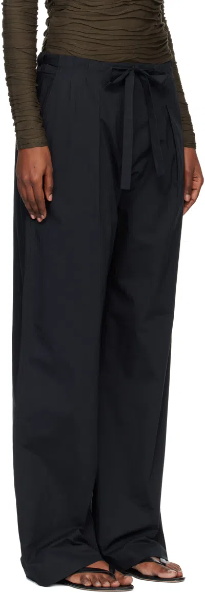 Proenza Schouler Black  White Label Barrett Trousers In Blue