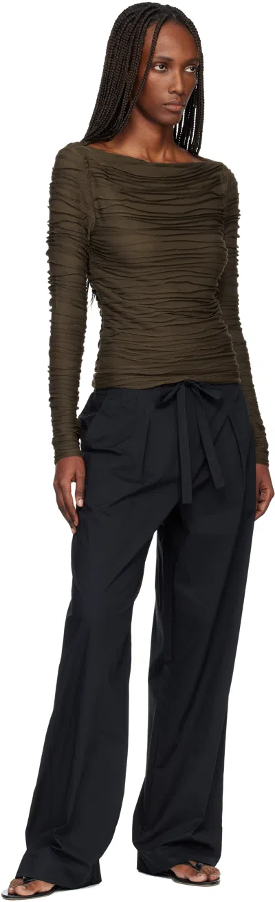 Proenza Schouler Black  White Label Barrett Trousers In Blue