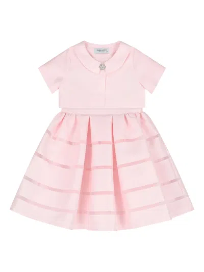 Mama Luma Striped Twill Dress (set Of Two) In Pink
