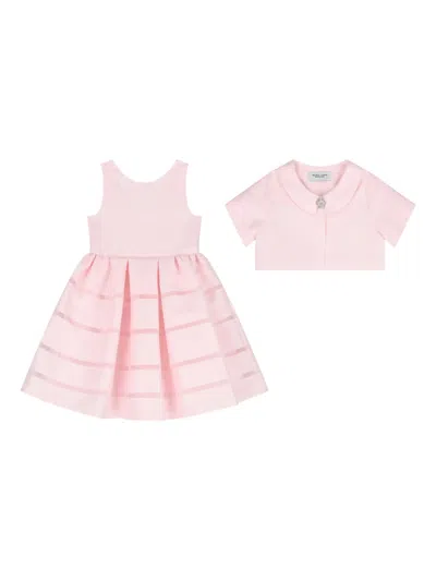 Mama Luma Striped Twill Dress (set Of Two) In Pink