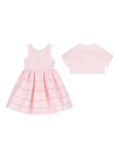 Mama Luma Striped Twill Dress (set Of Two) In Pink
