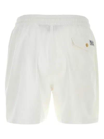 Polo Ralph Lauren White Stretch Polyester Swimming Shorts In Multi
