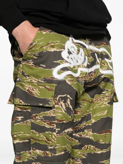 Icecream Cotton Cargo Trousers In Brown