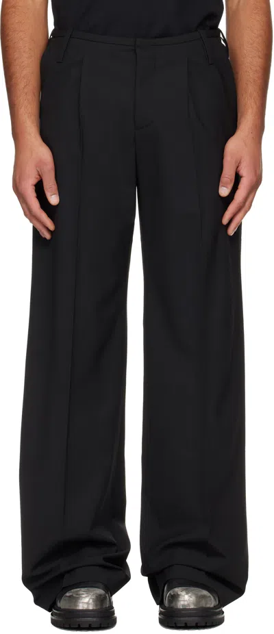 032c Black Wide Leg Suit Trousers In Black