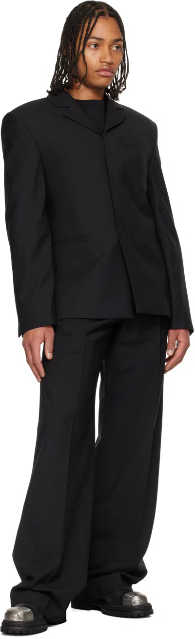 032c Black Wide Leg Suit Trousers In Black