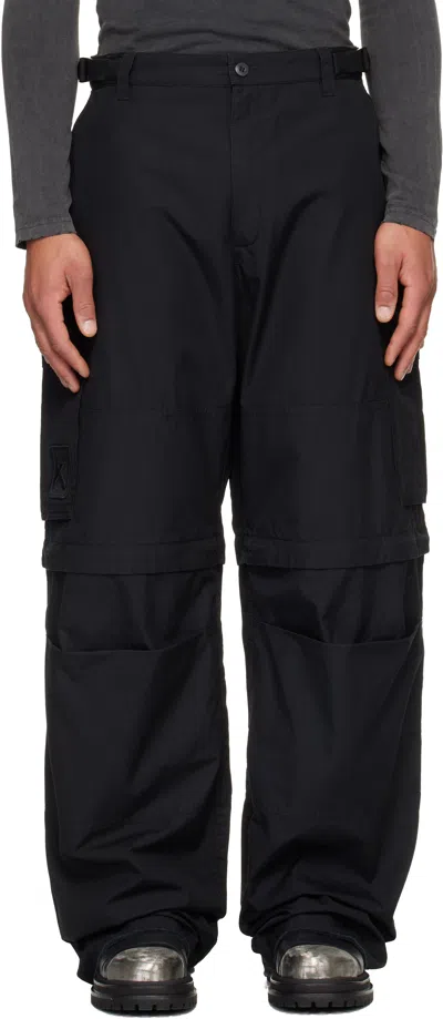 032c Black Double-edged Sword Cargo Pants In Black