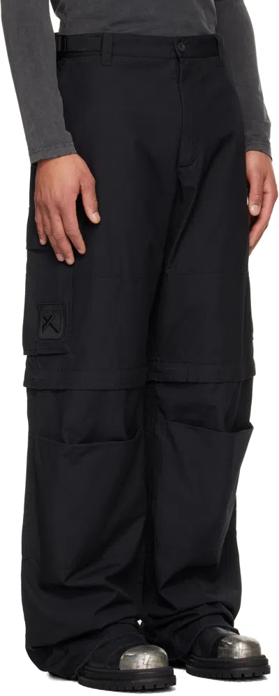 032c Black Double-edged Sword Cargo Pants In Black