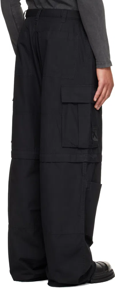 032c Black Double-edged Sword Cargo Pants In Black