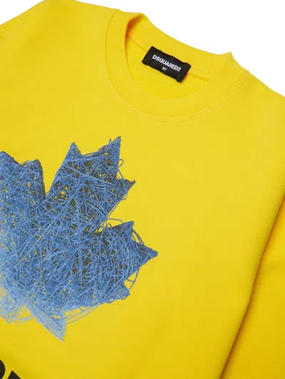 Dsquared2 Logo Crew-neck Sweatshirt In Yellow