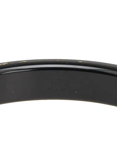Pre-owned Louis Vuitton 2012 Narrow Monogram Resin Inclusion Bangle Costume Bracelet In Black