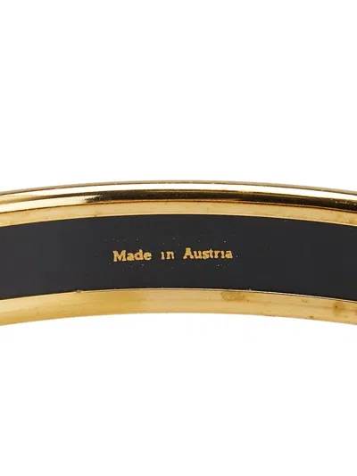 Pre-owned Hermes 2000-2025 Narrow Enamel Rope Design Bangle 65 Costume Bracelet In Blue