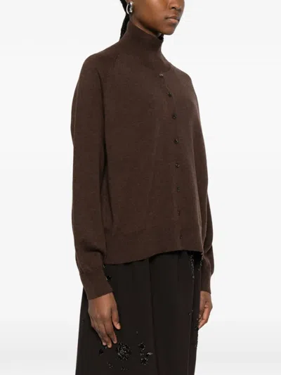 Cordera Buttoned Cardigan In Brown