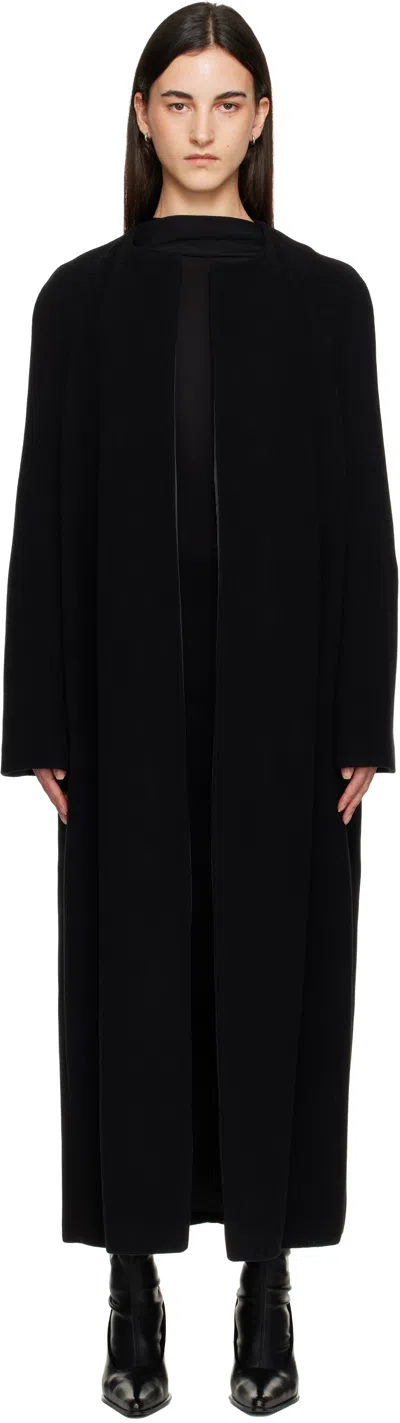 Totême Black Bell-sleeve Coat In Black