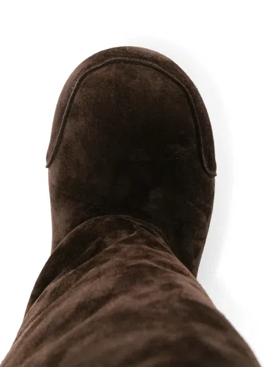 Balenciaga Alaska Suede Knee-high Boots In Brown