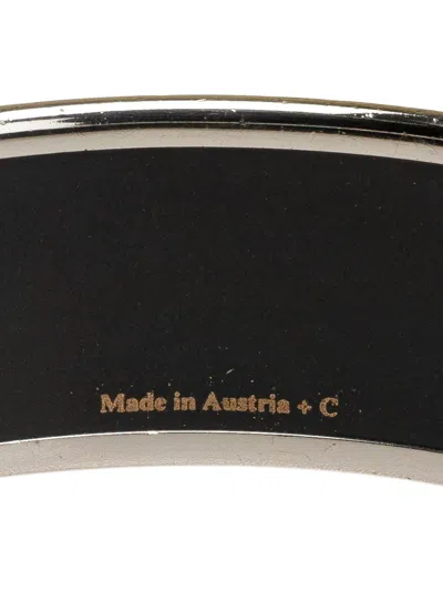 Pre-owned Hermes 20th Century Wide Enamel Cloisonne Bangle 65 Costume Bracelet In Black