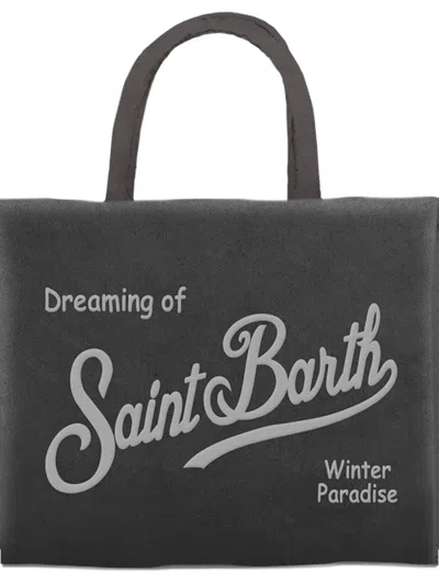Mc2 Saint Barth Colette Velvet Tote Bag In Black