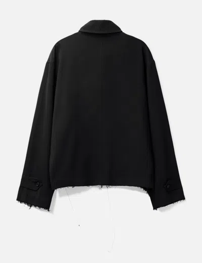 Coda Black Dissolved Cut Out Balmacaan Coat In Black