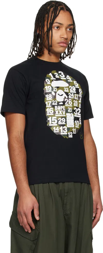 Bape Black 32nd Anniversary 1st Camo Big Ape Head T-shirt In Black