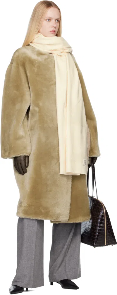 Totême Off-white Monogram Twill Scarf In Neutral