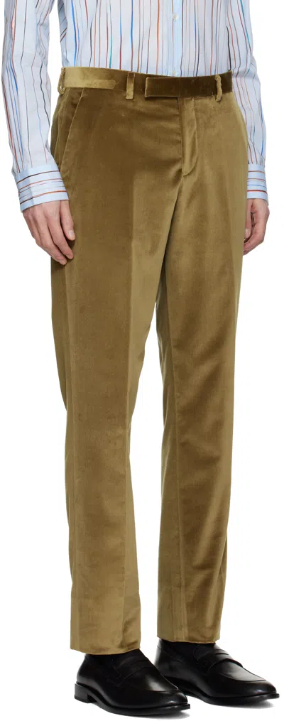 Paul Smith Tan Velvet Trousers In Brown