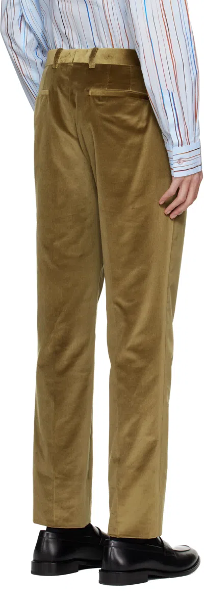 Paul Smith Tan Velvet Trousers In Brown