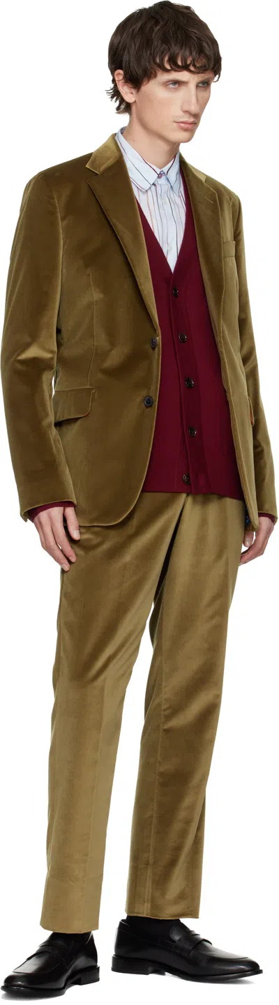 Paul Smith Tan Velvet Trousers In Brown