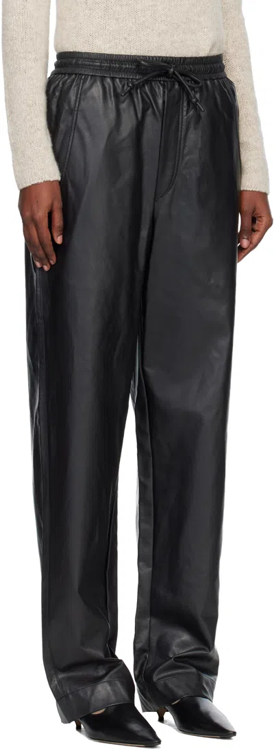 Isabel Marant Étoile Black Nereane Faux-leather Trousers In Black
