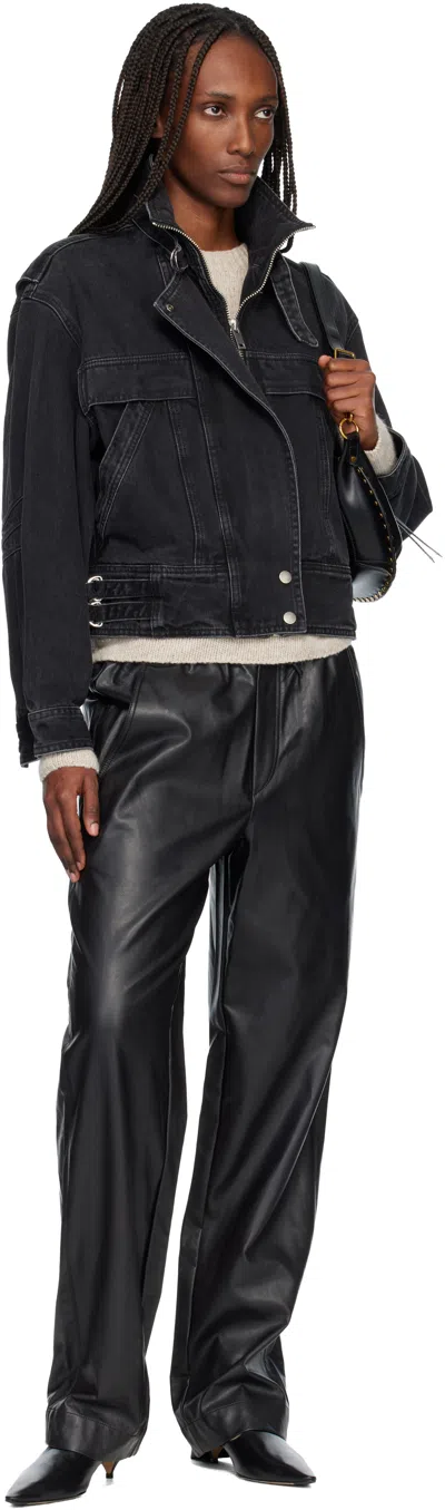 Isabel Marant Étoile Black Nereane Faux-leather Trousers In Black
