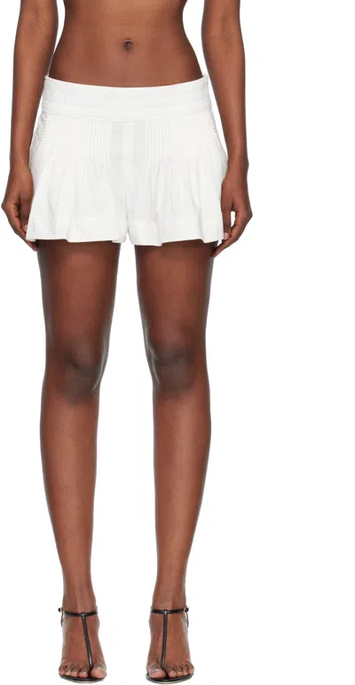 Isabel Marant Cybila Gathered Cotton Shorts In White