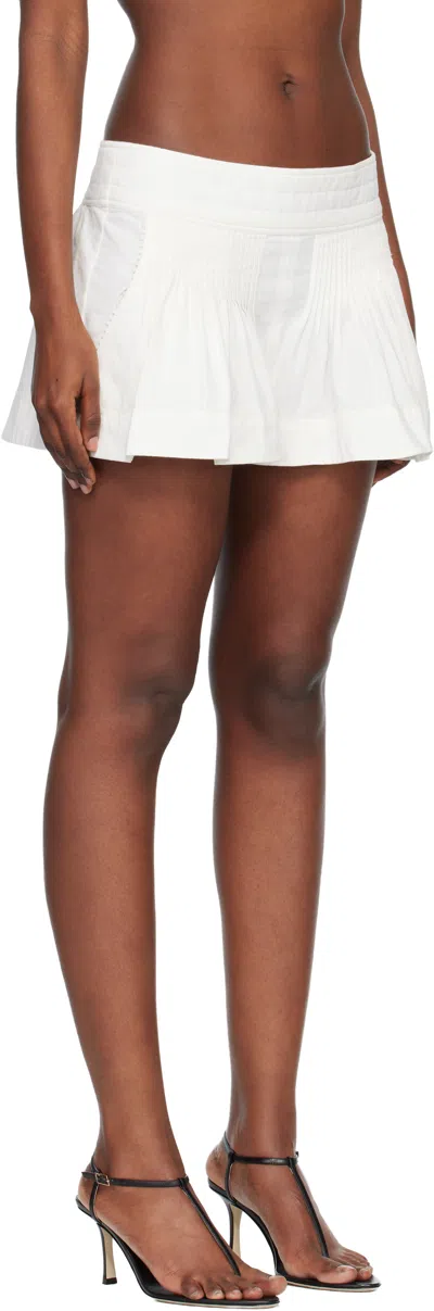 Isabel Marant Cybila Gathered Cotton Shorts In White