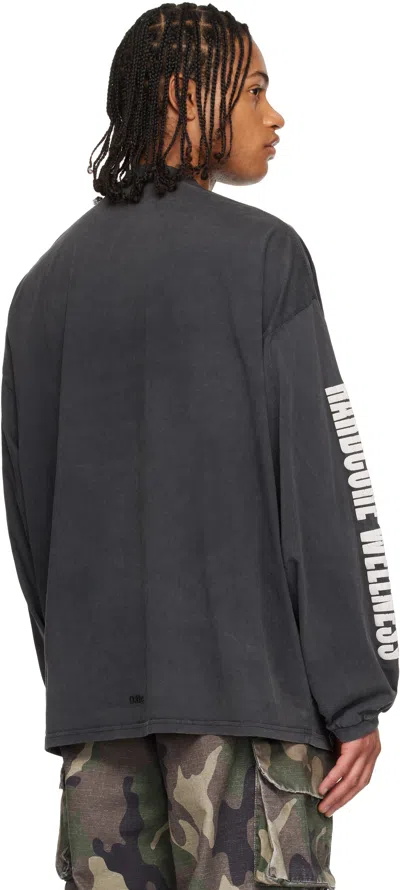 032c Black Hardcore Wellness Oversized Longsleeve T-shirt In Black