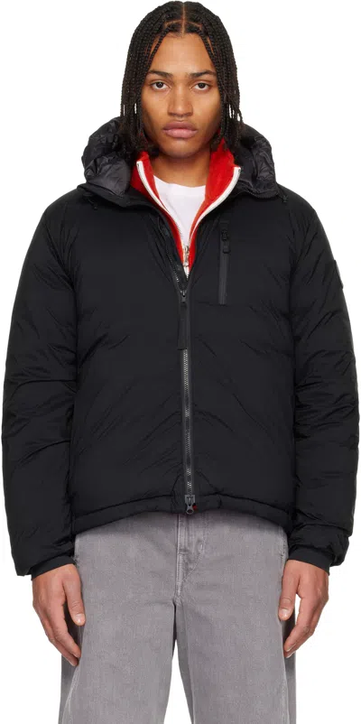 Canada Goose Hooded Down Jacket Featuring Chest Pocket In Black