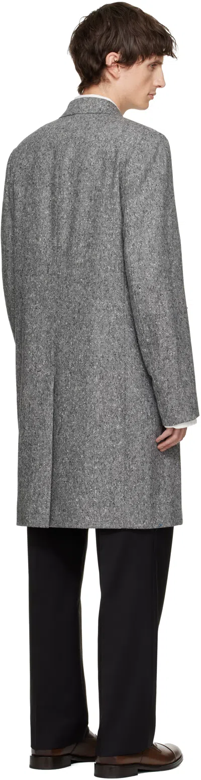 Paul Smith Gray Double Breasted Over Coat In Gray