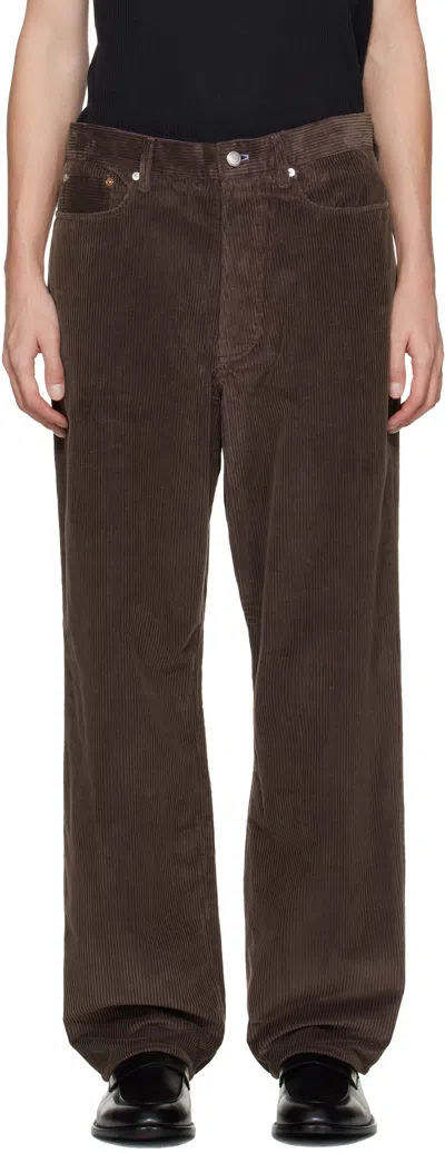 Paul Smith Brown Cotton Corduroy Trousers In Brown