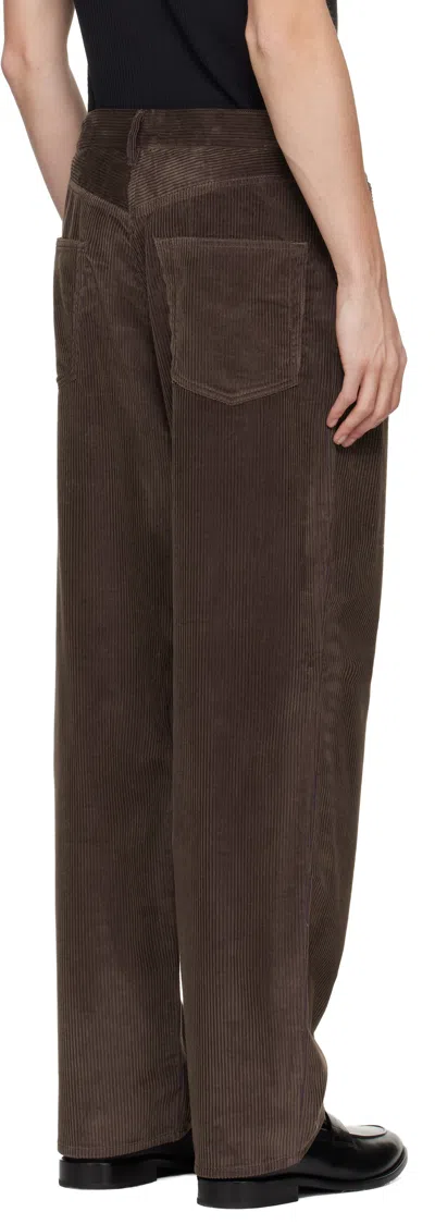 Paul Smith Brown Cotton Corduroy Trousers In Brown